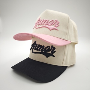 High Quality 5 Panel Curved Brim Structured Oxford Dot Baseball <b>Cap</b> with Custom Embroidery Logo - Product Image 2