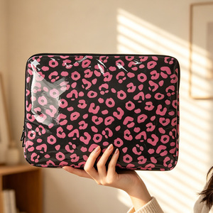 Capa de Laptop à Prova d'Água em PVC com Padrão de Leopardo, 14 Polegadas, Forro de Poliéster, Bolsa Protetora para Notebook - Product Image 1