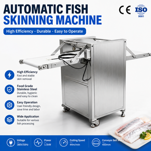 Automatische Fisch-Enthäutungsmaschine für Meeresfrüchte-Verarbeitungslinien 450mm Bandbreite Fischschälmaschine Fleischverarbeitungsmaschine - Product Image 1