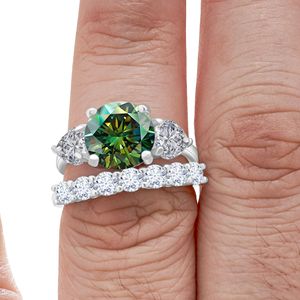 Wholesale 100% 925 <b>Sterling</b> <b>Silver</b> VVS 3.7CT Blue Oval Moissanite Wedding <b>Ring</b> <b>Set</b> for Women with GRA - Product Image 4