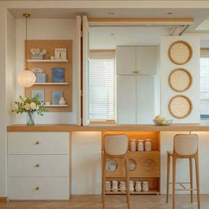 Meuble mural complet en bois moderne et minimaliste personnalisé avec un design élégant pour appartements, villas et hôtels - Product Image 4