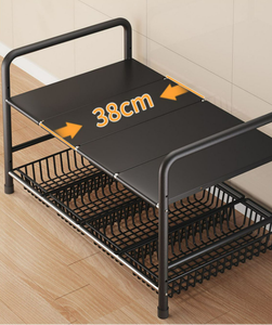 Mensola della <span class=keywords><strong>cucina</strong></span> espandibile risparmio di spazio sotto il lavandino Organizer Desktop Rack di stoccaggio con cestino - Product Image 6