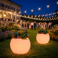 Pot de fleurs en forme de boule LED, lumière décorative pour pelouse extérieure, ornement de Noël, œuf de Pâques, IP54, étanche, à intensité variable, lumineux