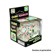 Jouet anti-stress personnalisé en caoutchouc souple en forme de glaçon de Noël, à rebond lent, style bonbon malté avec paillettes, transfrontalier