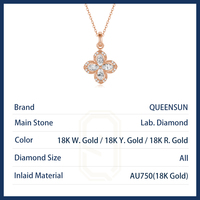 Collier pendentif trèfle à quatre feuilles en or rose massif 18 carats avec chaînes et diamants, style vintage filigrané, bijou de luxe pour cadeau de fête, joaillerie fine