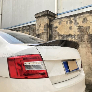 สำหรับรถยนต์ Volkswagen Skoda Octavia ปี 2015 2016 2017 สปอยเลอร์หลังคาร์บอนไฟเบอร์แท้ 100% ฝาครอบปีกท้ายรถยนต์ แต่งสไตล์ R - Product Image 4