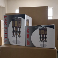 Rak Dispenser Minuman Berputar 4 6 Botol, Dapat Disesuaikan, Pengukur, Tempat Tuang Anggur/Spirit, Aksesoris Bar