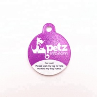 Plaque d'identification pour chien en métal vierge de forme ronde personnalisée, en aluminium, pour sublimation