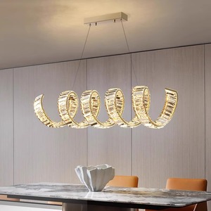 Lámpara de araña de cristal moderna, luz LED ovalada para el hogar, comedor, sala de estar, accesorio de iluminación - Product Image 1