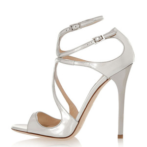 Phụ nữ đẹp tinh tế Peep Toe Stiletto bạc nền tảng cao gót - Product Image 5