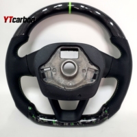 Volant de course personnalisé en fibre de carbone véritable avec LED YTcarbon pour Seat Leon 5F FR Cupra