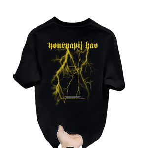 Camiseta de Punto Personalizada Unisex con Cuello Redondo, 100% Algodón, Corte Holgado Informal, Diseño en Blanco, Fabricante Directo - Product Image 4