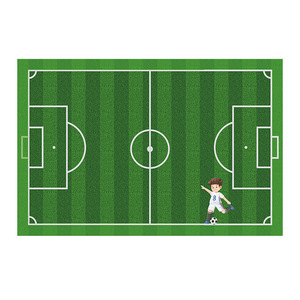 Alfombra de juego para campo de fútbol para niños, alfombra de suelo de fibra de poliéster de 1,5 cm de grosor para dormitorio, para 2 a 4 años, uso doméstico unisex - Product Image 4