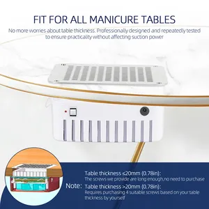Aspirateur de poussière professionnel intégré pour ongles, collecteur de poussière de bureau pour manucure, ventilateur d'extraction avec filtre pour ongles en gel - Product Image 4