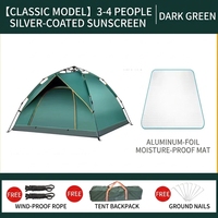 Tente de camping automatique à installation instantanée, spacieuse, portable, pour 3-4 personnes, quatre saisons, imperméable, protection 2000-3000 mm, grande taille