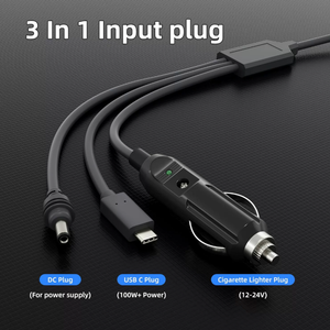 2M 5M StarLink Mini 3in1 Power Supply <b>Cable</b> 12-24V USB-<b>C</b> Plug 5A <b>Fast</b> <b>Charging</b> Nylon - Product Image 3
