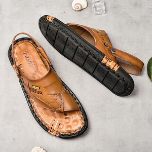 Hakiki deri ayakkabı erkekler İtalyan hakiki deri rahat ayakkabılar erkek tanga sandalet terlik - Product Image 2