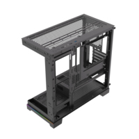 Boîtier d'ordinateur de jeu compact en acier 270 Sea View RGB Strip Mid Tower MicroATX avec panneau latéral en verre trempé et Type-C