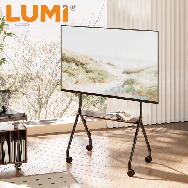 LUMI Studio TV Stand Modern Home Furniture Portable Mobile Rolling Trolly Heavy-Duty TV Cart for 49 to 80 Inches Screen Office
