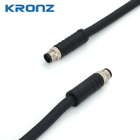 Connecteur d'alimentation mâle KRONZ M12 à 5 broches, codage K, étanche IP67, câble PVC, connecteur circulaire, longueur personnalisable disponible : 1m, 2m, 5m