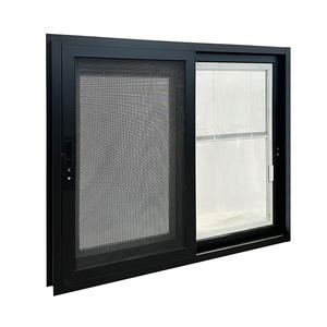 Fenêtre en aluminium coulissante en verre noir à <span class=keywords><strong>double</strong></span> <span class=keywords><strong>vitrage</strong></span> <span class=keywords><strong>anti</strong></span>-<span class=keywords><strong>bruit</strong></span> et économe en énergie - Product Image 4