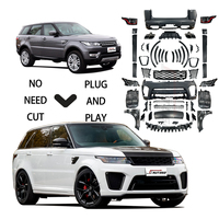 Kit carrosserie pour Range Rover Sport 2014-2017, mise à niveau vers le modèle 2024 SVR, pare-chocs avant et arrière, phares et feux arrière Plug and Play, diffuseur, tuyau d'échappement