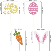 Oster-Kuchendekoration, Karotten-Häschen-Osterei-Cupcake-Topper für Babyparty Geburtstagstorten-Dekorationen