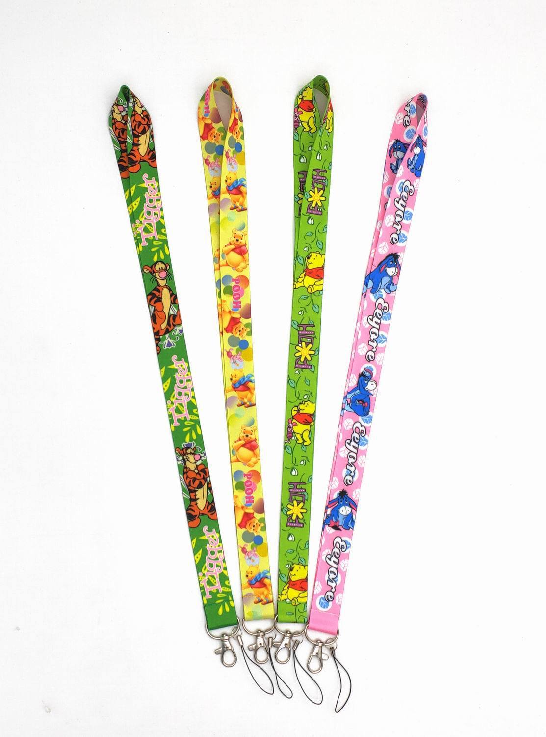 Polyester Lanyard Wholesale Cute Cartoon Eeyore Bear Anti-Lost Lanyards Printing Phone Neck Strap Promotional Gift Custom Logo Image 2