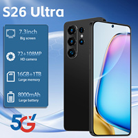 Smartphone S26 Ultra Kenya 7,3 pouces 90Hz Android 15 16 Go 1 To 108 MP 8800 mAh Deca Core Écran LED 5G Double SIM Carte TF Face ID