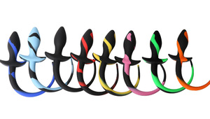 Set di <span class=keywords><strong>Plug</strong></span> Anali a Forma di Squalo in Silicone Bicolore Impermeabile <span class=keywords><strong>con</strong></span> Design a <span class=keywords><strong>Coda</strong></span> Piccola per Giochi Sessuali BDSM - Product Image 2