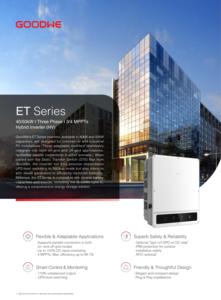 Goodwe ET Series GW40/50K-ET-10 ระบบไฮบริดพลังงานแสงอาทิตย์ 40/50KW สามเฟส 380V/400V แบตเตอรี่ลิเธียมไอออน IP66 แรงดันสูง 99.9% ET 40-50kw Ser - Product Image 6
