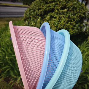 Round Vegetable Washing <b>Basket</b> 38x15cm PP Material <b>Stackable</b> Food Storage <b>Basket</b> Kitchen Use - Product Image 3