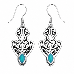 Orecchini Pendenti Floreali Traforati Verdi Vintage, Gioielli Eleganti da Donna - Product Image 1