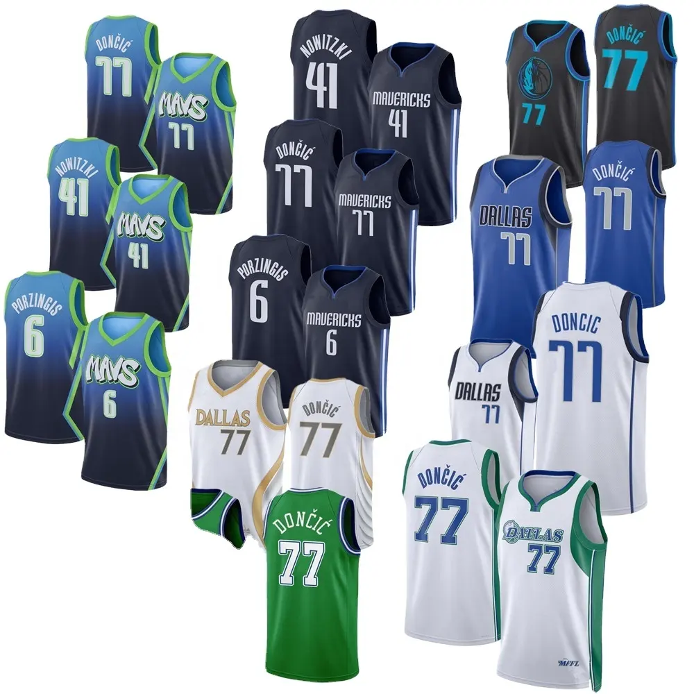 Luka Doncic Dallas Basketball Jerseys 6 Kristaps Porzingis 41 Dirk Nowitzki 2022 Stitched Classic USA Basketball City Edition