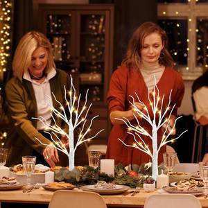 Indoor Christmas LED Birch Tree Lights with Warm White Fairy <b>Battery</b> Powered Timer Curtains & Valances Decorations - Product Image 4