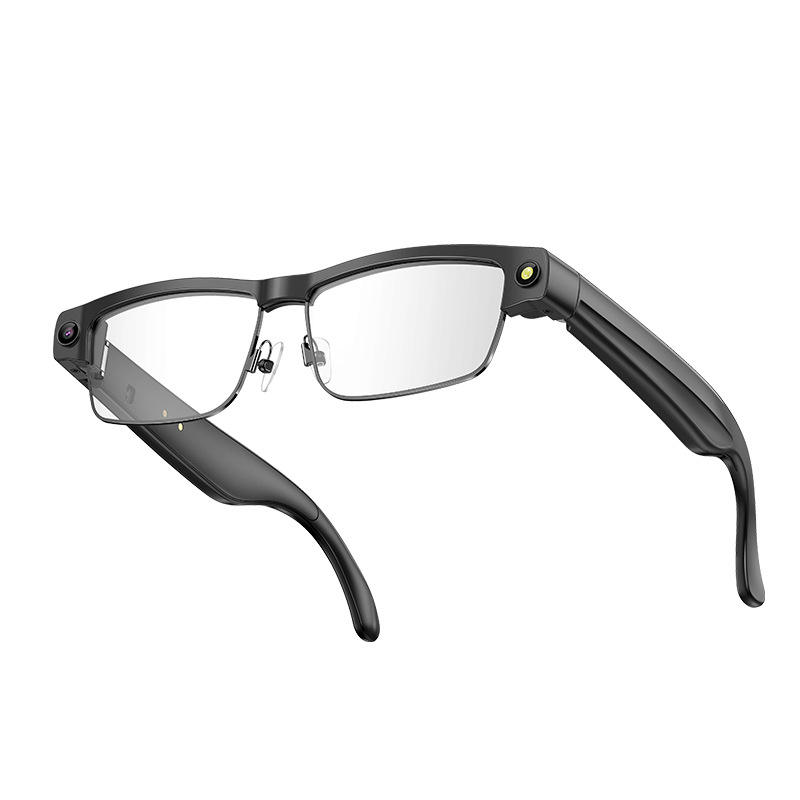 Silver frame with transparent lenses