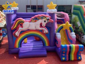 Château <span class=keywords><strong>gonflable</strong></span> en PVC <span class=keywords><strong>licorne</strong></span> ANXIN et équipement d'amusement intérieur avec toboggan pour les terrains de jeux intérieurs et extérieurs - Product Image 3