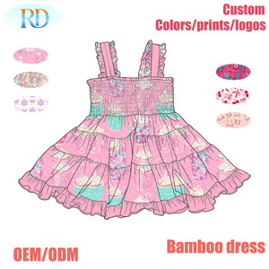 Robe d'été sans manches personnalisée de haute qualité pour filles, motif coloré en bambou, collection 2026 - Product Image 1