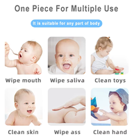 Lingettes nettoyantes douces pour bébé, écologiques, 80 pièces, sans alcool, hypoallergéniques, épaisses, humides, pour le visage, les mains, les couches, à utiliser à la maison et en voyage
