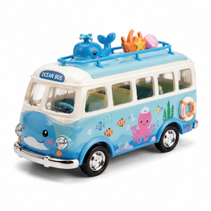 Voitures jouets en plastique OEM personnalisées, fabriquées en usine, de haute qualité, durables, à rétrofriction, avec logo personnalisé pour le jeu éducatif des enfants - Product Image 1