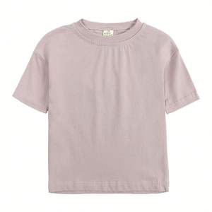 Verano niños color sólido pulóver manga corta niños camiseta algodón ropa de bebé - Product Image 5