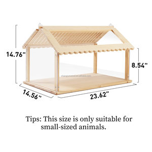 Casa per animali da compagnia 24 pollici criceto trasparente gabbia criceto habitat recinzione legno cornice pannelli acrilici - Product Image 5