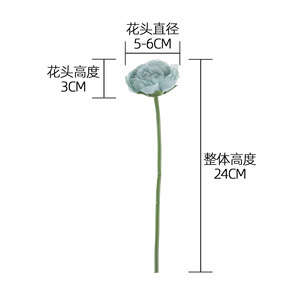 ดอกกุหลาบประดิษฐ์สีขาวนมและสีน้ำเงินเข้มแบบก้านเดี่ยว ยี่ห้อ Ins Fenglixiu Lulian สำหรับตกแต่งงานแต่งงาน ช่อดอกไม้ถือมือ งานถักสาน - Product Image 4