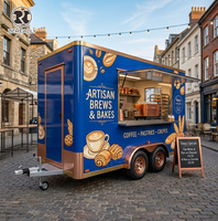 Remorque de cuisine certifiée CE, remorque de concession haut de gamme, chariot à glaces et gelato facile à nettoyer