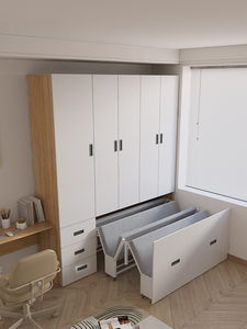 <span class=keywords><strong>Lit</strong></span> pliant moderne personnalisable pour <span class=keywords><strong>adulte</strong></span>, blanc, avec tiroirs de rangement intégrés pour la maison, le bureau et la chambre à coucher - Product Image 2