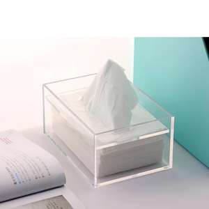 Akrilik doku kutusu ev oturma odası masaüstü kağit kutu basit yaratıcı şeffaf doku kutusu - Product Image 2