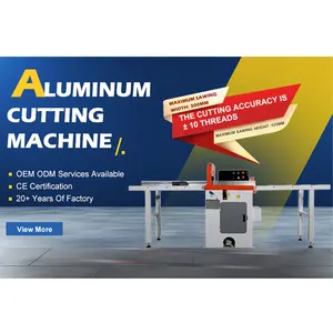 Máquina de corte de alumínio semiautomática para corte em ângulo de 45 graus, largura máxima de serrar 125 mm, altura máxima de 300 mm