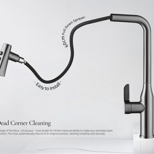 Vòi bếp hiện đại dẫn bầu không khí Đèn Hợp kim kẽm kéo hiển thị kỹ thuật số xuyên biên giới thương mại nước ngoài cho homefull Rau - Product Image 4