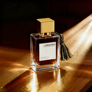 Eco Luxury 30 50 100ml Square Clear Matte Glass Perfume <b>Bottles</b> with Gold Cap for Custom Branding - Product Image 2