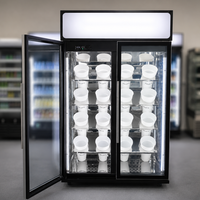 Jinfugui Porte en verre commerciale Double température Affichage des boissons Refroidisseur 450L vertical Boisson Réfrigérateur